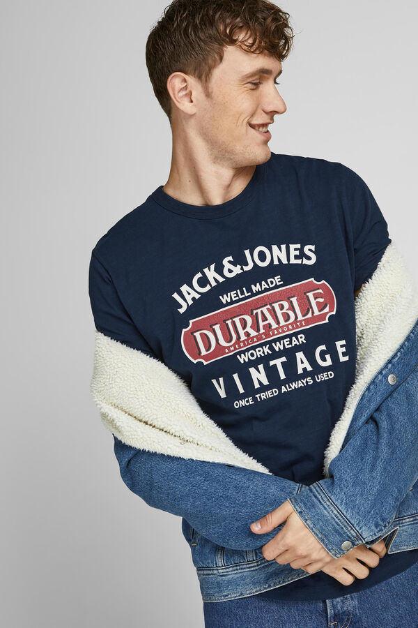Jack & Jones Camiseta manga corta logo azul