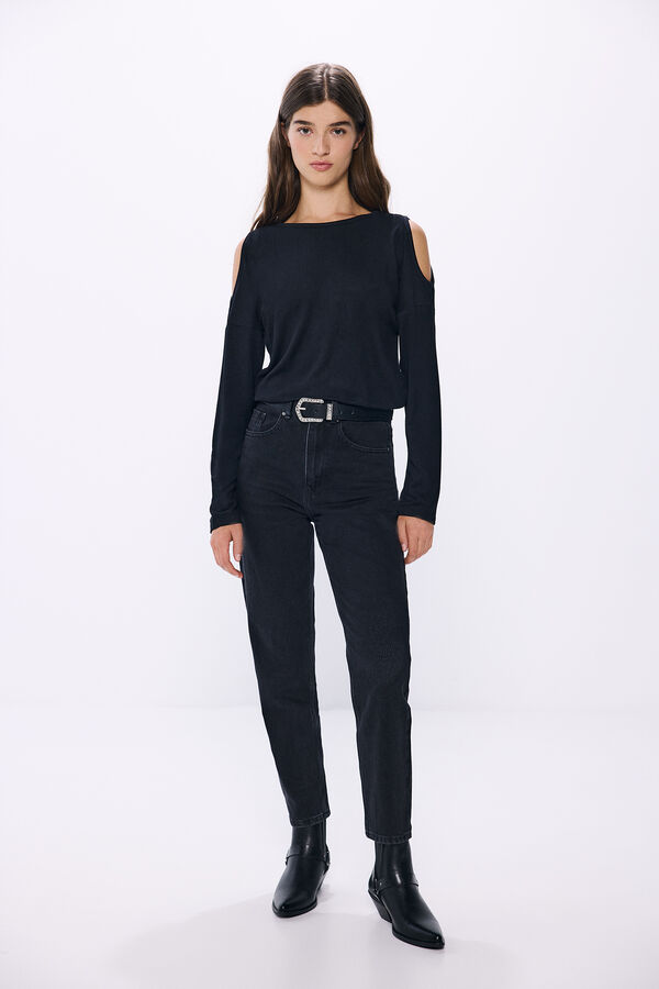 Springfield Camiseta decote decote preto