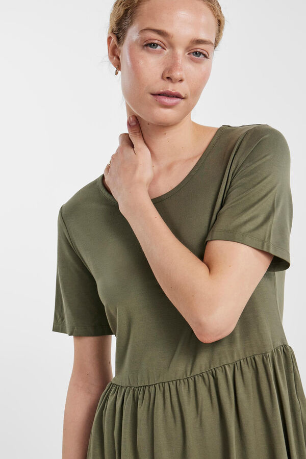Pieces Vestido de manga curta. verde