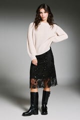 Only Falda midi de lentejuelas negro