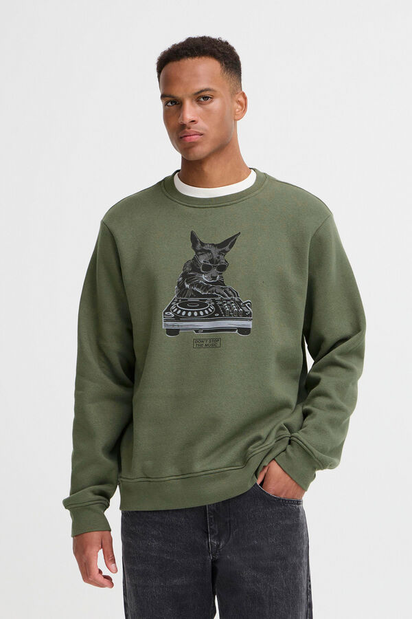 Blend Sweatshirt com gola redonda verde