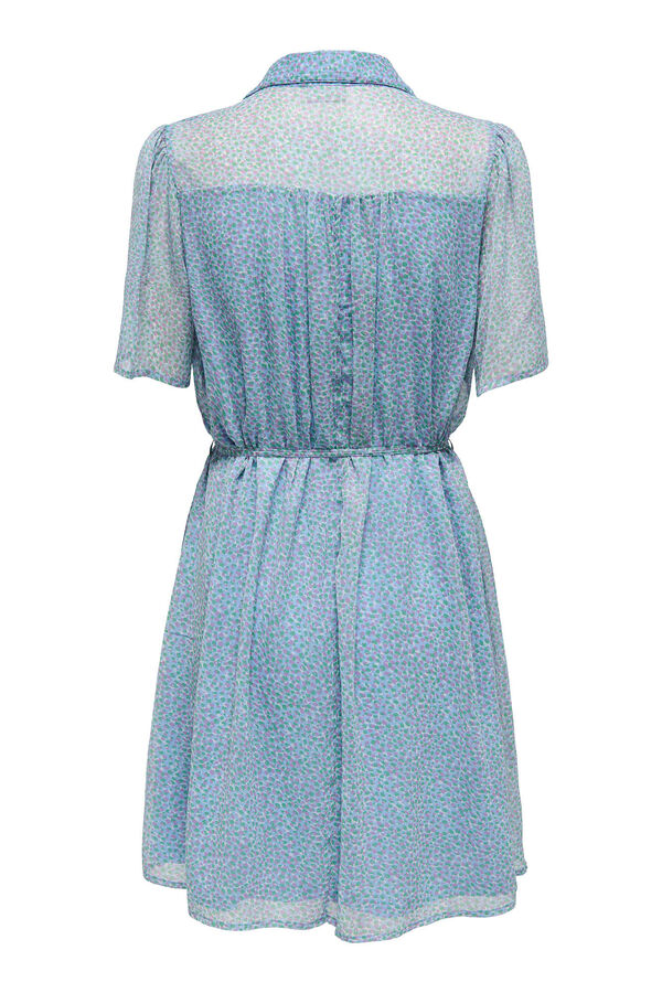 JDY Vestido curto camiseiro azul