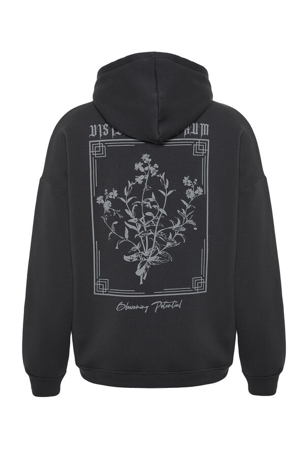 Trendyol Sweatshirt b&aacute;sica sem capuz cinzento