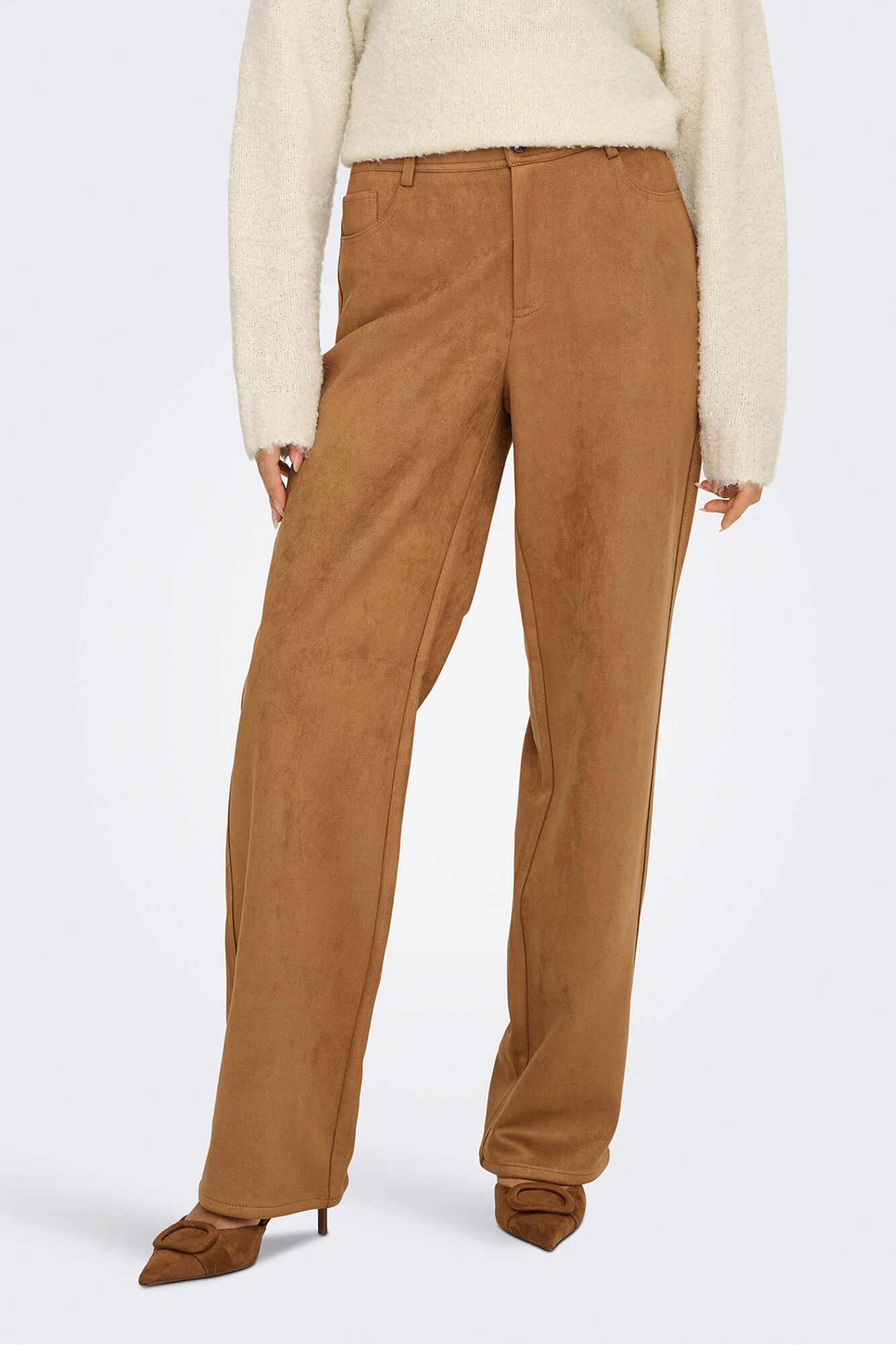 Only Pantal&oacute;n de traje de ante