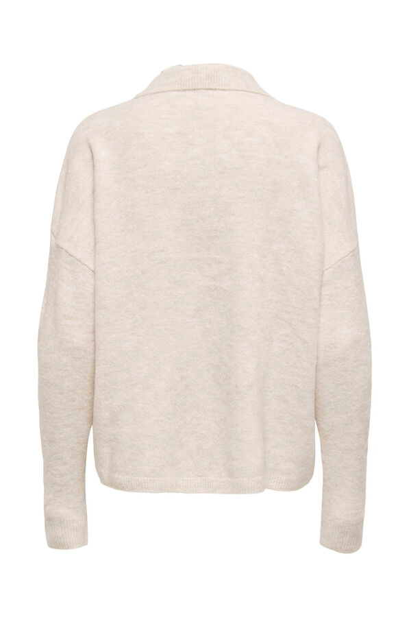Only Polo de punto manga larga beige