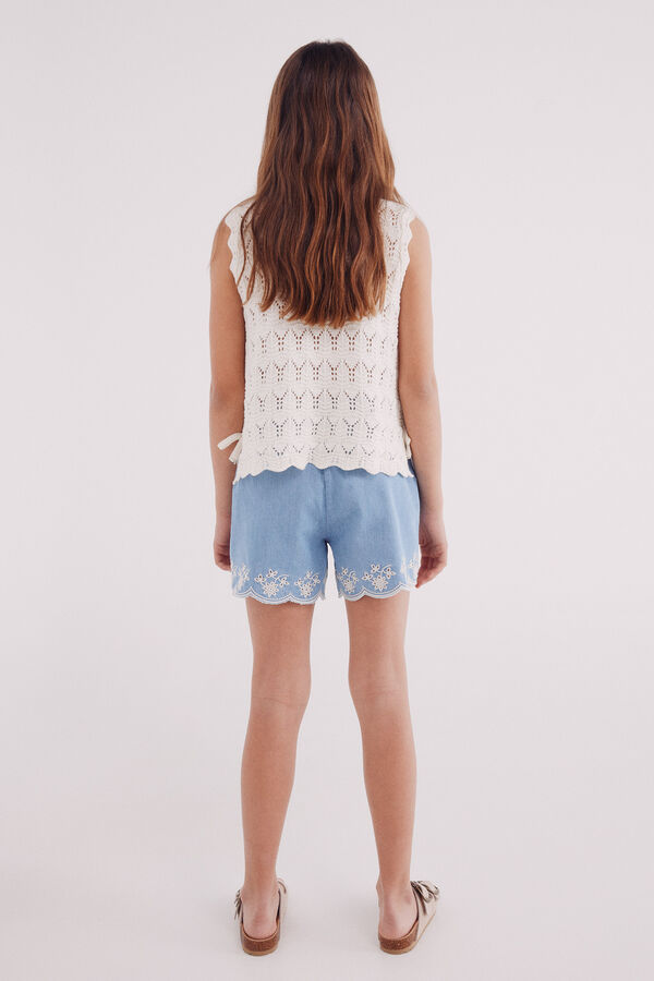 Springfield Kids Shorts denim cortados para meninas azul