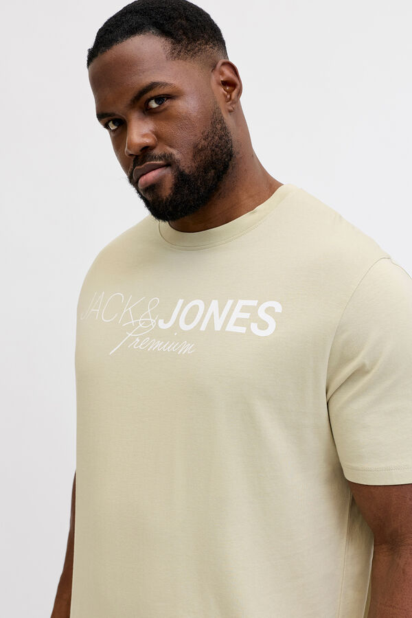 Jack & Jones PLUS T-shirt estampada com logo preto