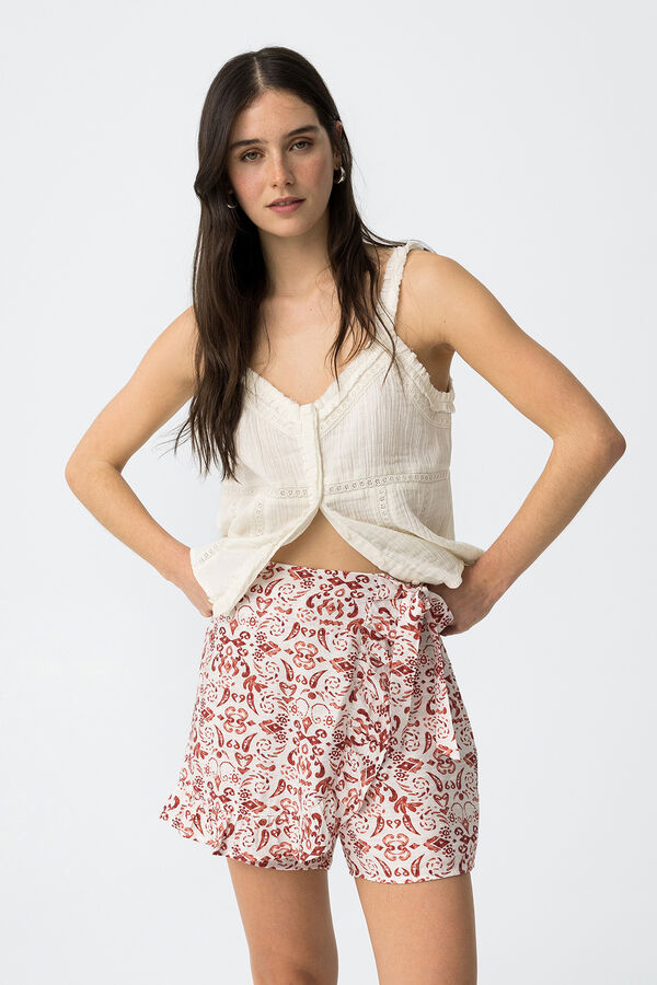 Tiffosi Saia-shorts estampada vermelho