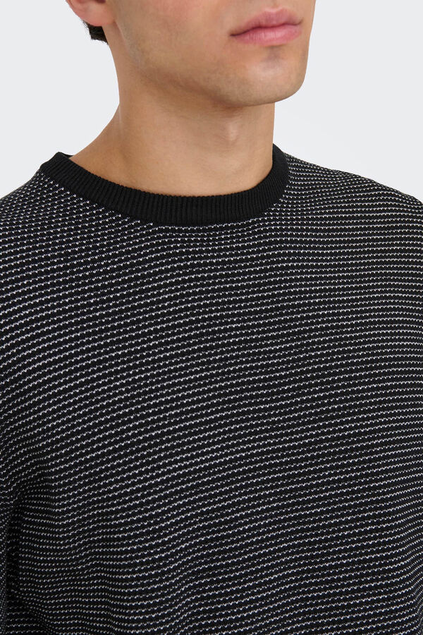 Only & Sons Jersery cuello redondo cl&aacute;sico negro