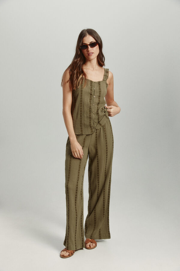 Only Blusa folgada com al&ccedil;as verde