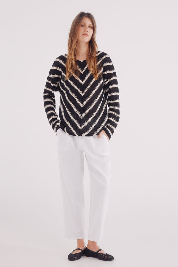 Springfield Pantalón jogger lyocell algodón blanco