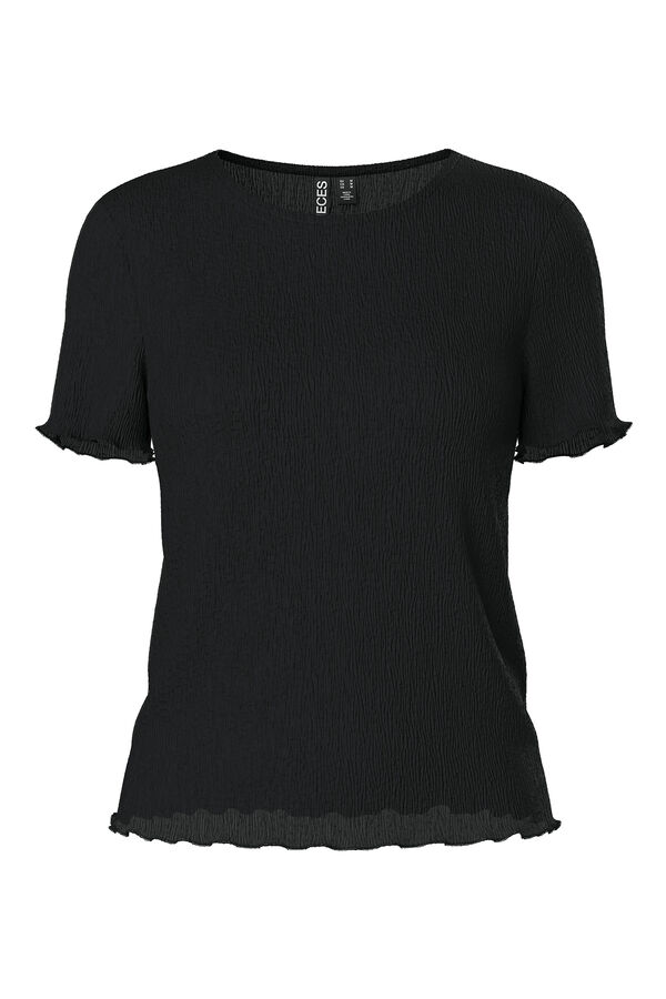 Pieces T-shirt de manga curta preto