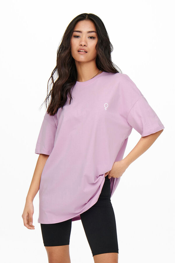 Springfield T-shirt oversize Feminism  rosa