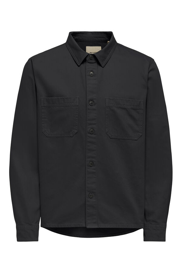 Only & Sons Sobrecamisa manga larga negro