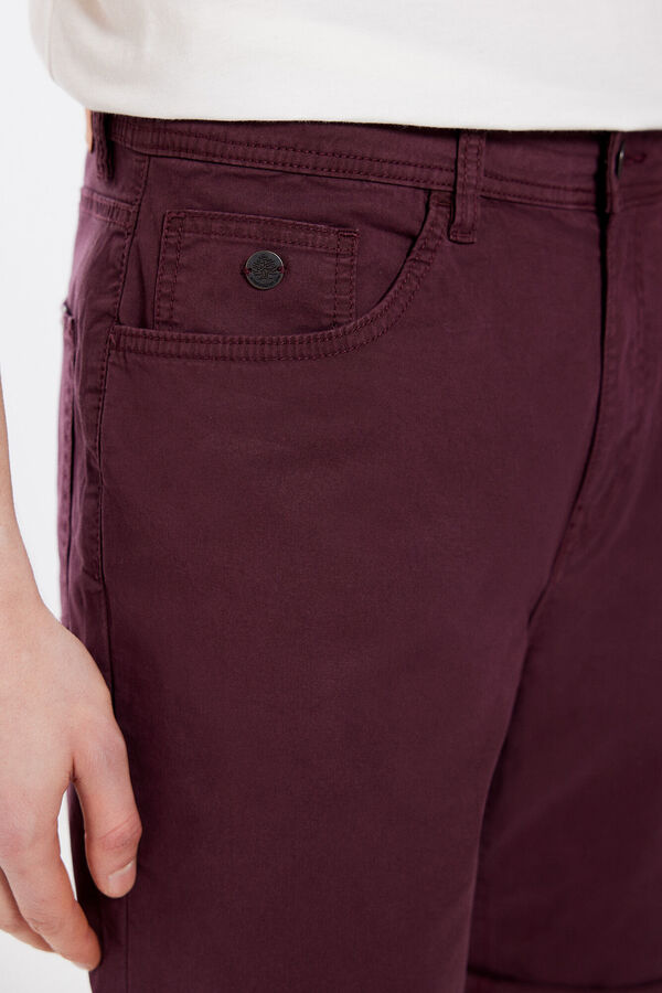 Springfield Bermuda ligera color slim fit burdeos