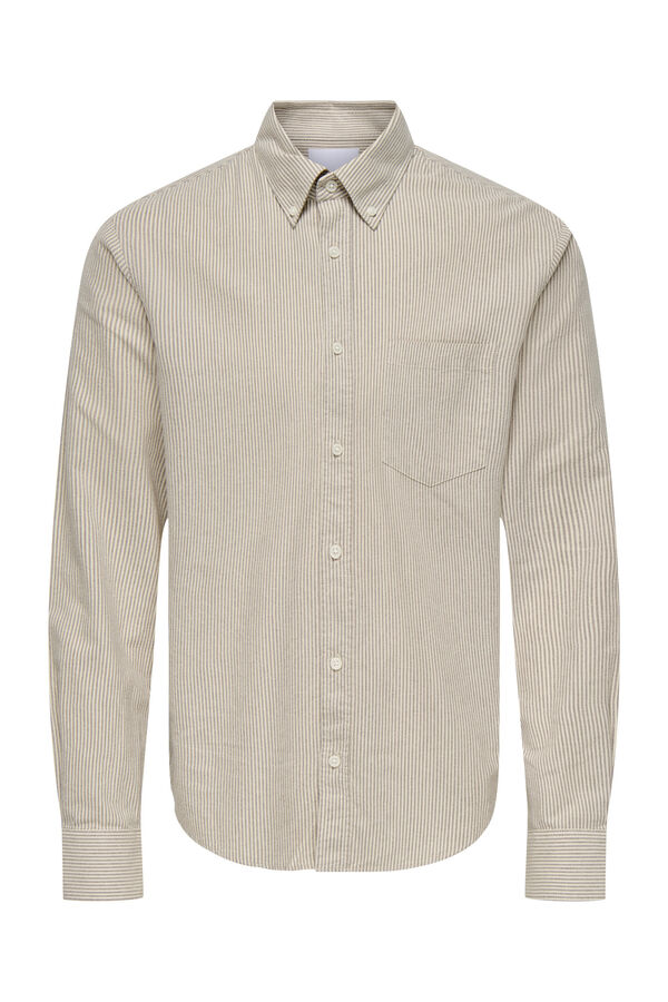 Only & Sons Camisa manga larga gris