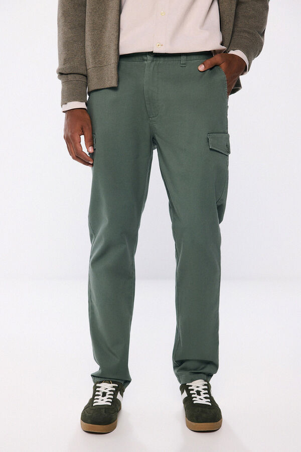 Springfield Cal&ccedil;a cargo slim fit confort&aacute;vel verde