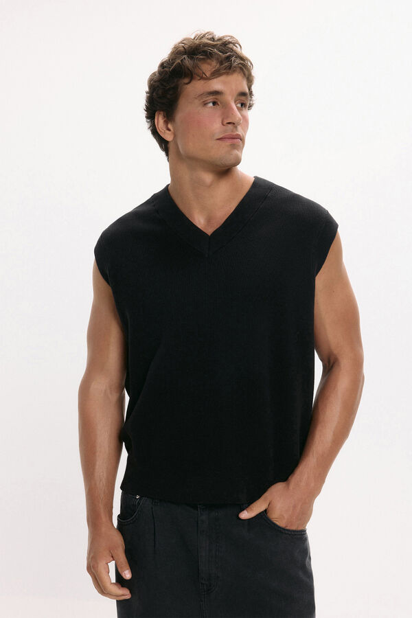 Only & Sons Chaleco punto negro