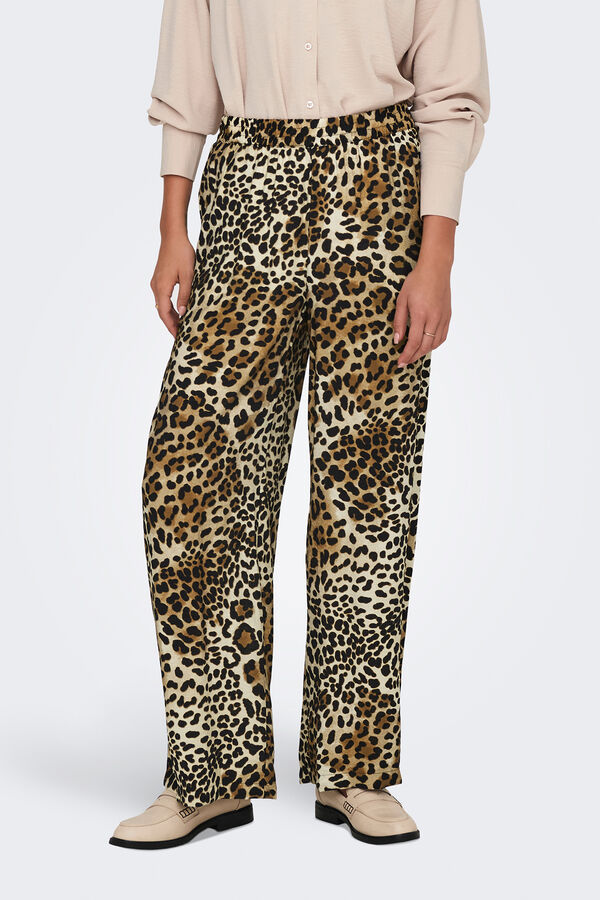 JDY Cal&ccedil;as animal print branco