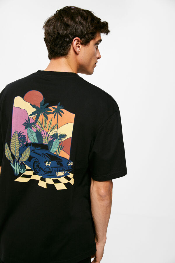 Springfield T-shirt carro tropical preto