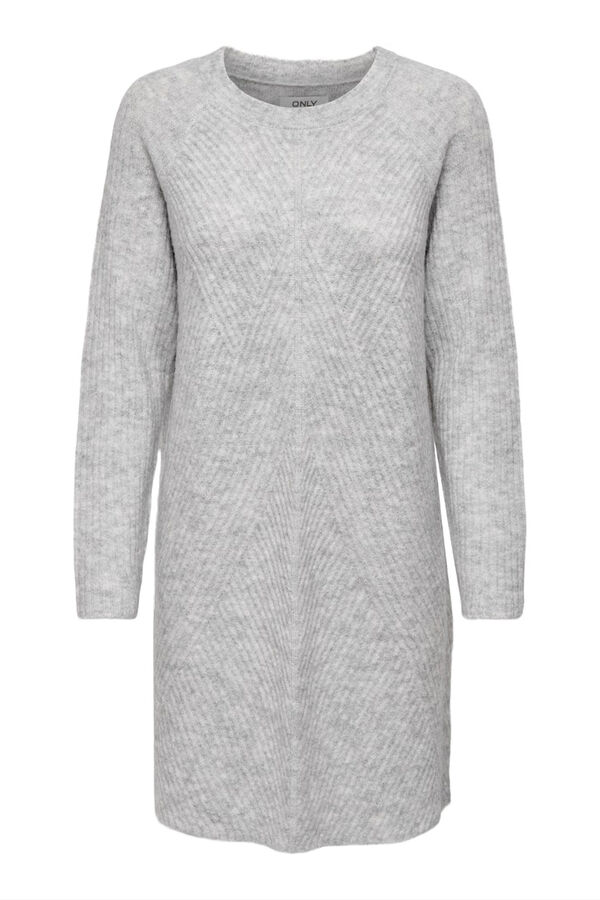 Only Vestido curto de malha canelada cinzento