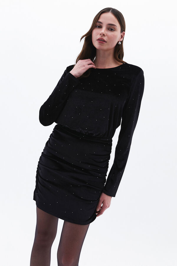 Oxxo Vestido mini veludo preto