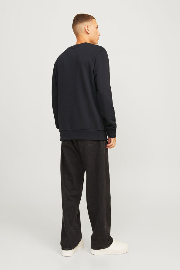 Jack & Jones Sweatshirt de Natal com corte padr&atilde;o preto