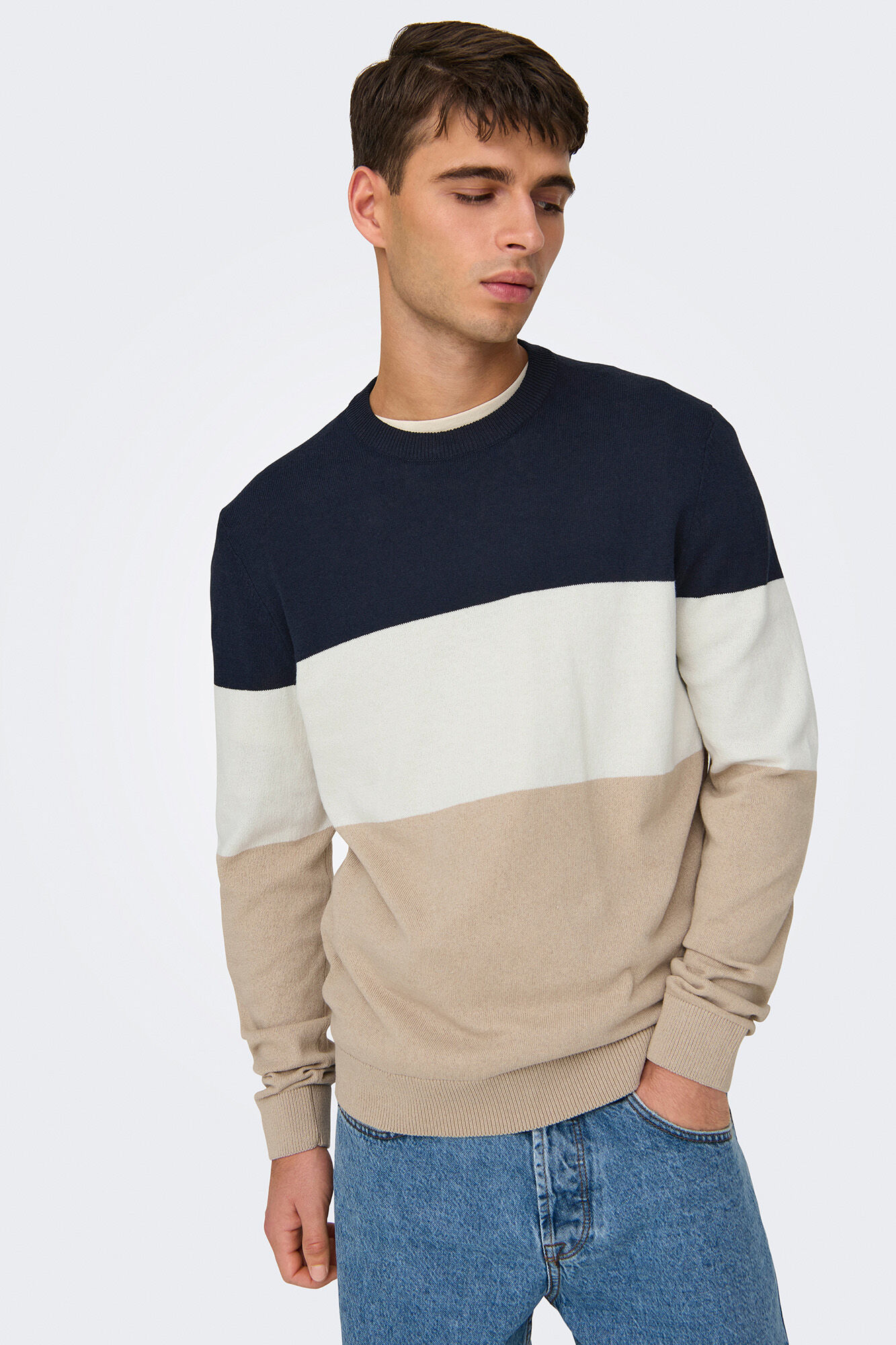 Only & Sons Jersey de hombre de cuello redondo regular fit
