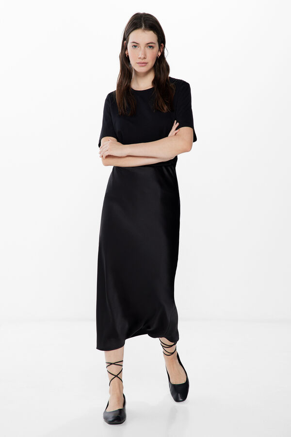 Springfield Falda Larga Satinada negro