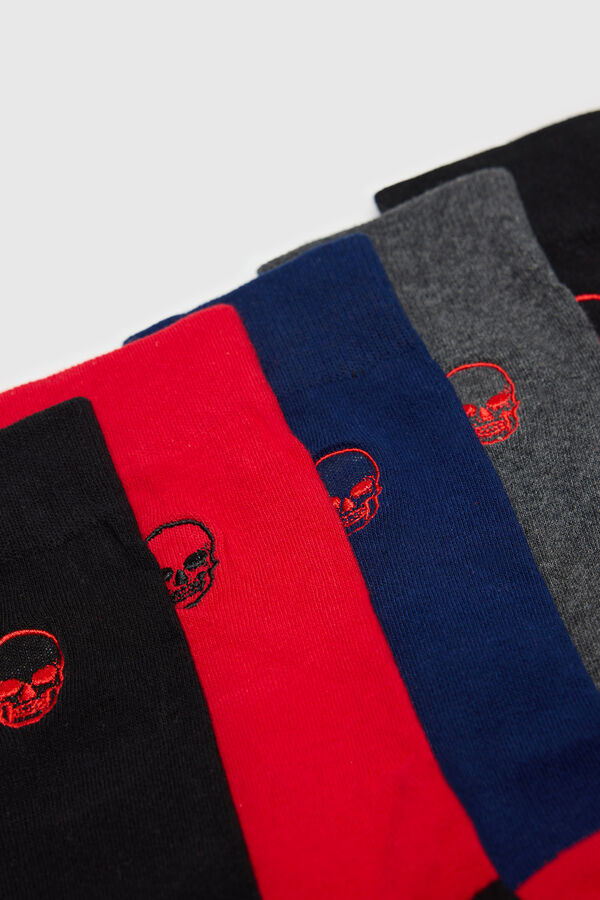 Brave Soul Pack 5 meias soquetes com caveira estampado