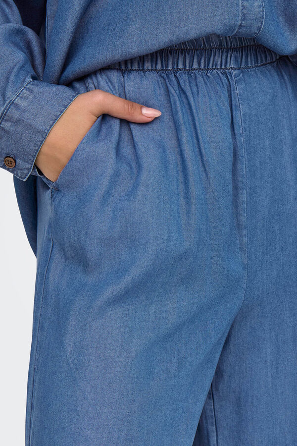 Only Calças de perna larga azul