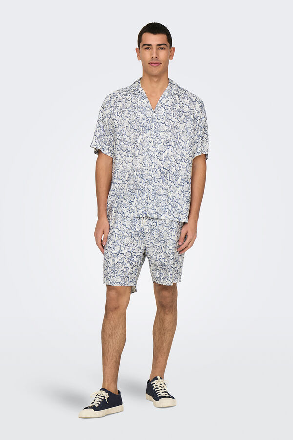 Only & Sons Camisa manga curta estampada branco