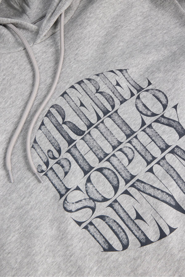 JJ REBEL Sudadera con capucha y estampado frontal gris