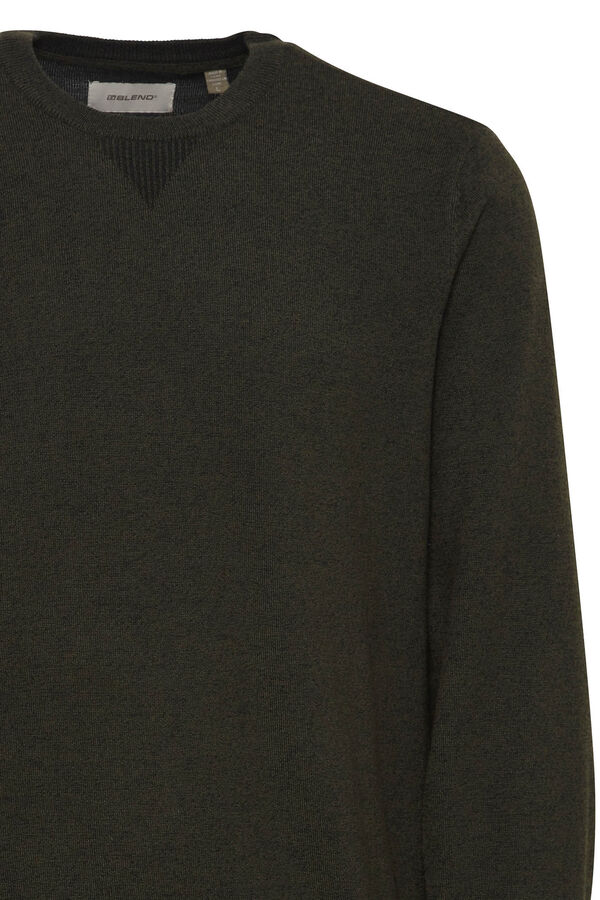 Blend Jersey de punto con cuello redondo kaki