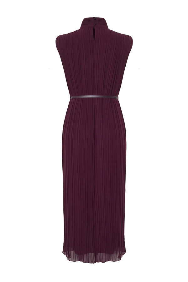 Trendyol Vestido midi plisado burdeos