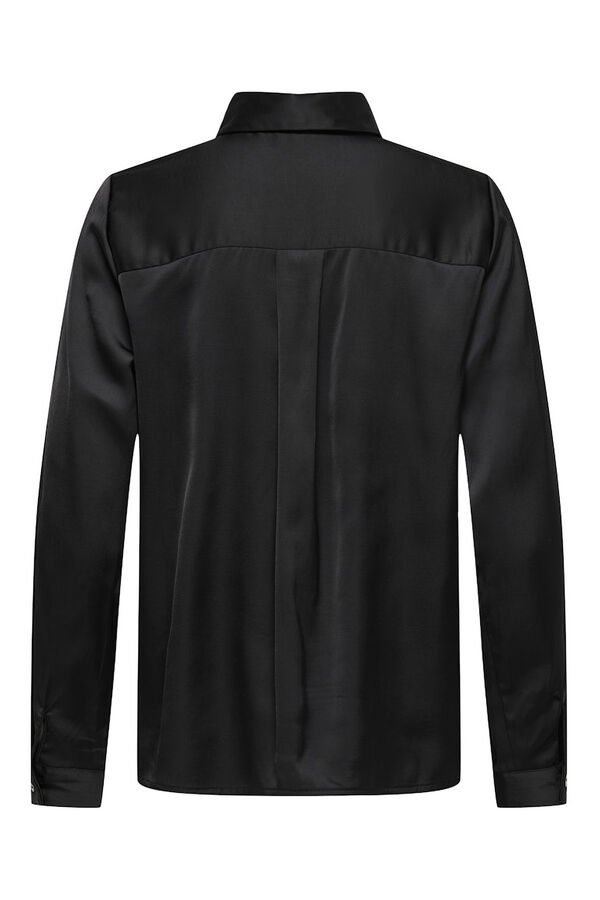 Only Camisa de sat&eacute;n negro