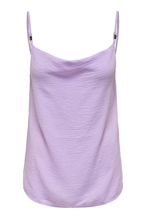 JDY Blusa de alças com decote drapeado rosa