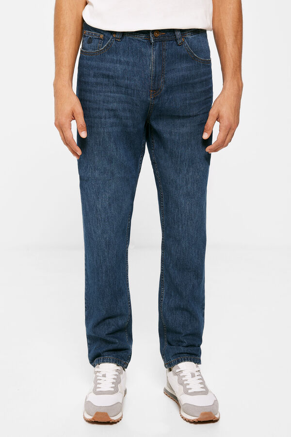 Springfield Jeans regular muito leves lavagem média-escura azulado