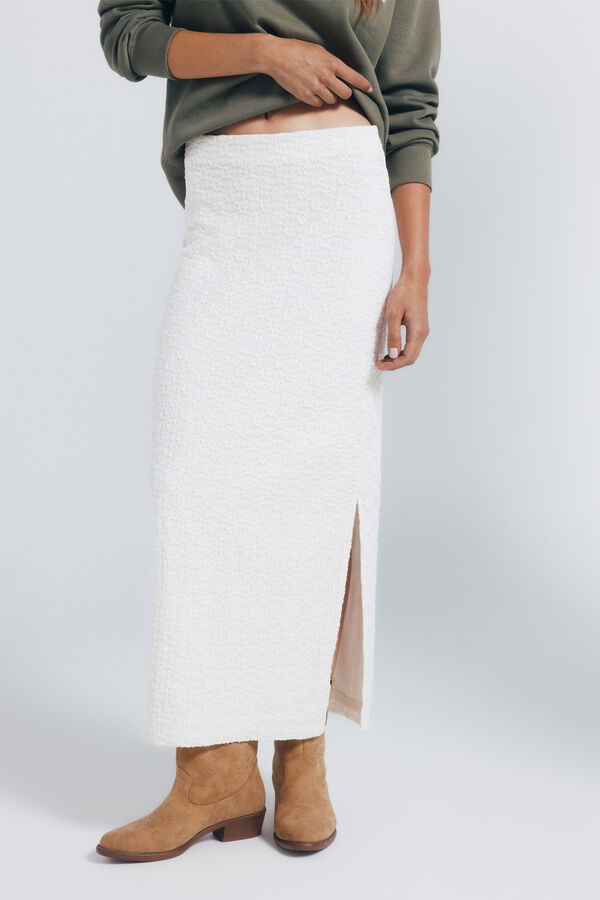 Springfield Falda midi crochet blanco
