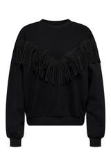 Only Sudadera con flecos brillantes negro