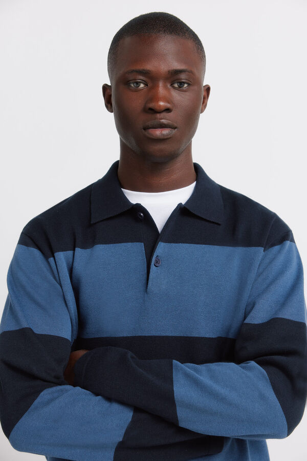 Springfield Polo raya bloque color azul