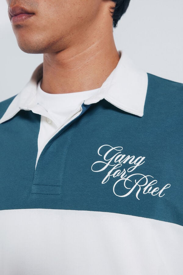 Springfield Polo rugby manga comprida azul