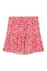 JDY Saia curta estampada vermelho