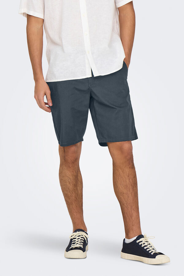 Only & Sons Bermuda chino cinzento