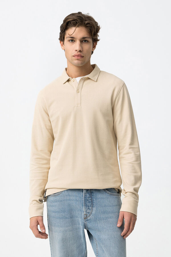 Tiffosi Polo de manga larga beige