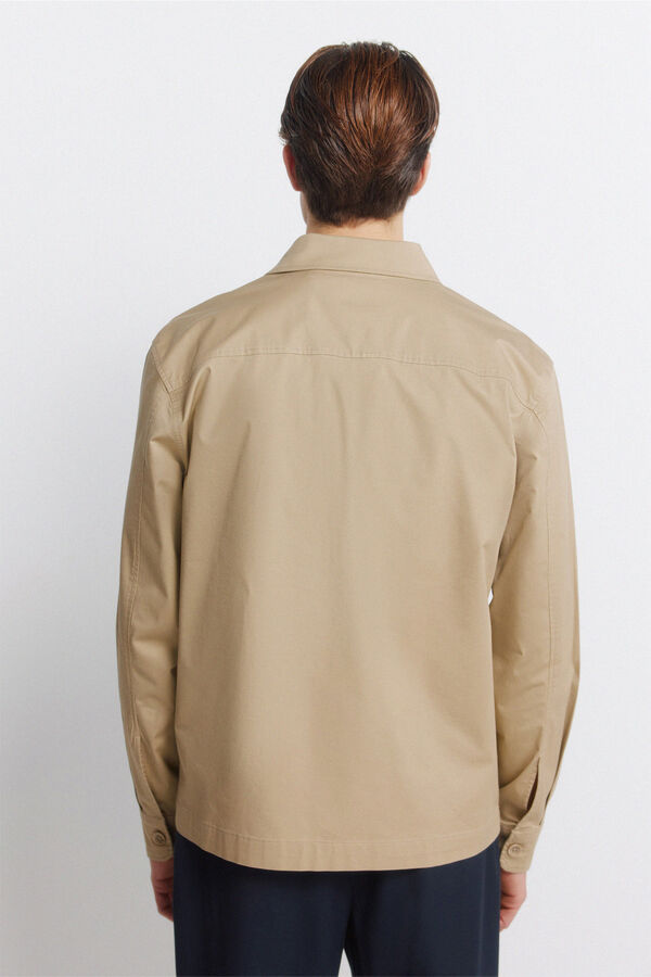 Springfield Sobrecamisa leve com bolsos overshirt fit bege