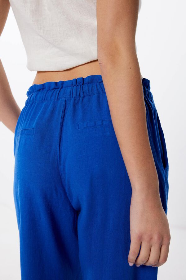 Springfield Pantal&oacute;n Jogger Lino Viscosa azul