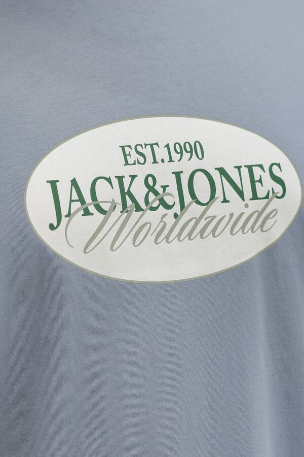 Jack & Jones PLUS T-shirt b&aacute;sica manga curta azul