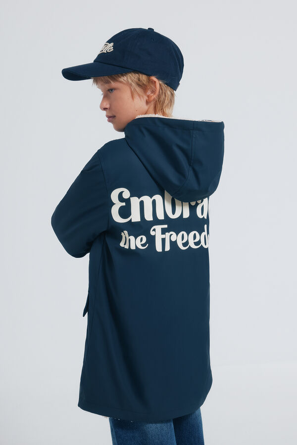 Springfield Kids Parka azul marino frase ni&ntilde;o azul