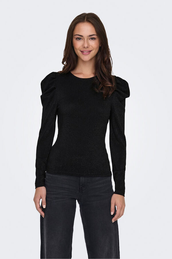 Only Blusa con glitter negro